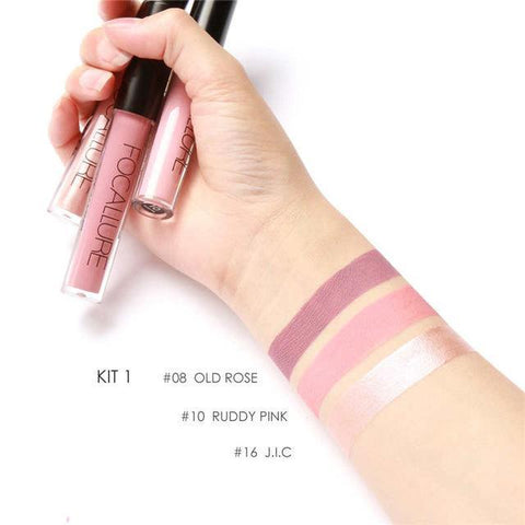 3 Sexy Colors Matte Liquid Lipsticks Set